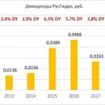 Dividends on RusHydro shares for the period 2010-2020
