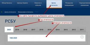 Финансовая отчетность по РСБУ ПАО Аэрофлота