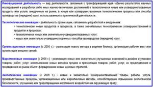 определения инновационной сферы