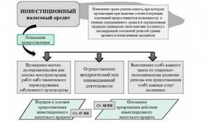 основания предоставления инвестиционного кредита