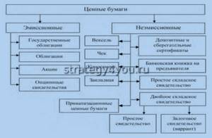 разновидности ценных бумаг
