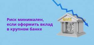 Риск минимален, если оформить вклад в крупном банке